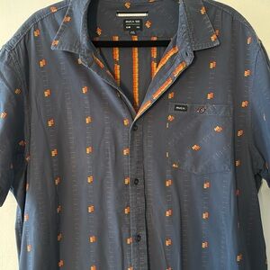 RVCA Men’s Blue Short Sleeve Button Down